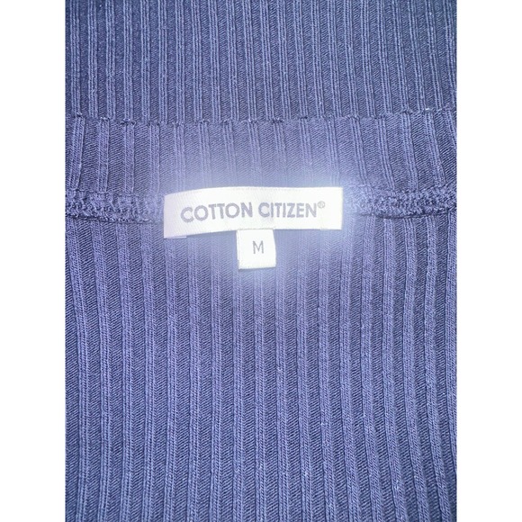 COTTON CITIZEN Ribbed Square Neck Tank Top Navy Blue Size M - Picture 5 of 5